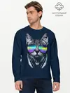 Мужской лонгслив базовый / Кот в Наушниках (P007_P004ooo1626179, P004ooo1626179)