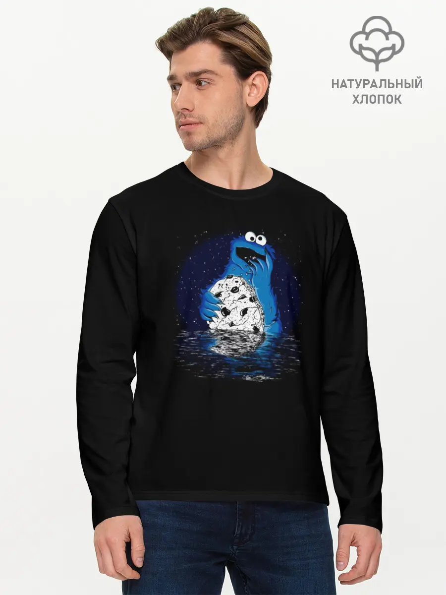 Мужской лонгслив базовый / Cookie monster (P007_P004ooo1627711, P004ooo1627711)
