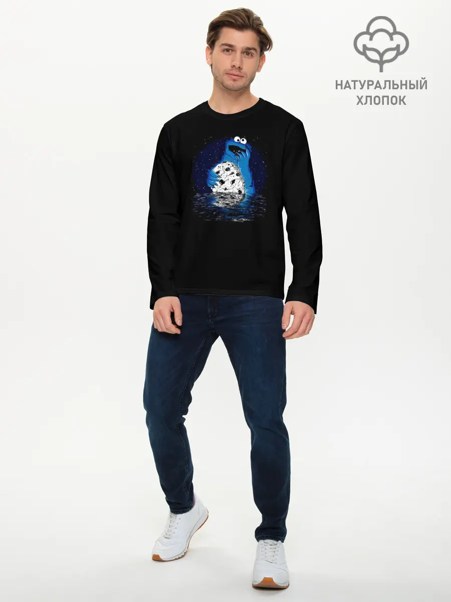Мужской лонгслив базовый / Cookie monster (P007_P004ooo1627711, P004ooo1627711)