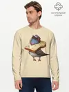 Мужской лонгслив базовый / Голубь и Хлебушек (P007_P004ooo1627267, P004ooo1627267)