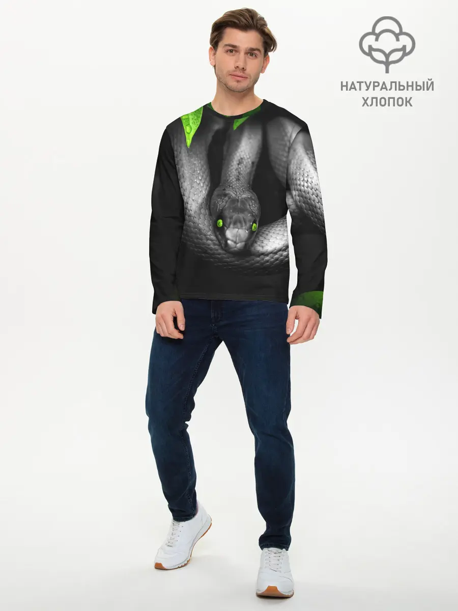 Мужской лонгслив базовый / Змея (P007_P004ooo1629241, P004ooo1629241)
