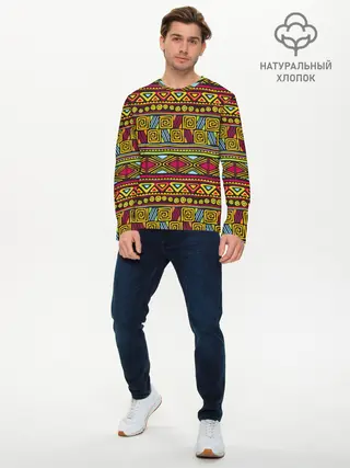 Мужской лонгслив базовый / Этнический орнамент (P007_P004ooo1629319, P004ooo1629319)
