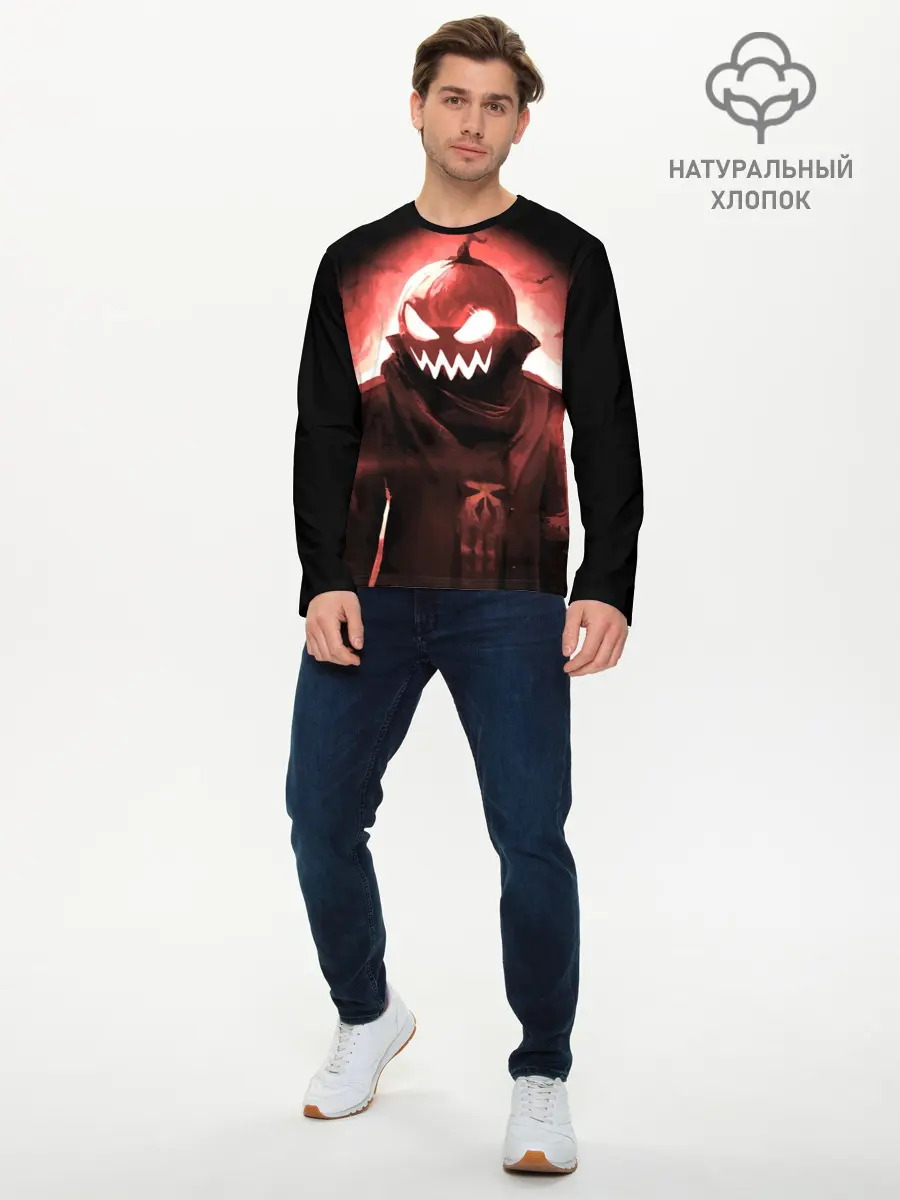 Мужской лонгслив базовый / Тыква (P007_P004ooo1628261, P004ooo1628261)