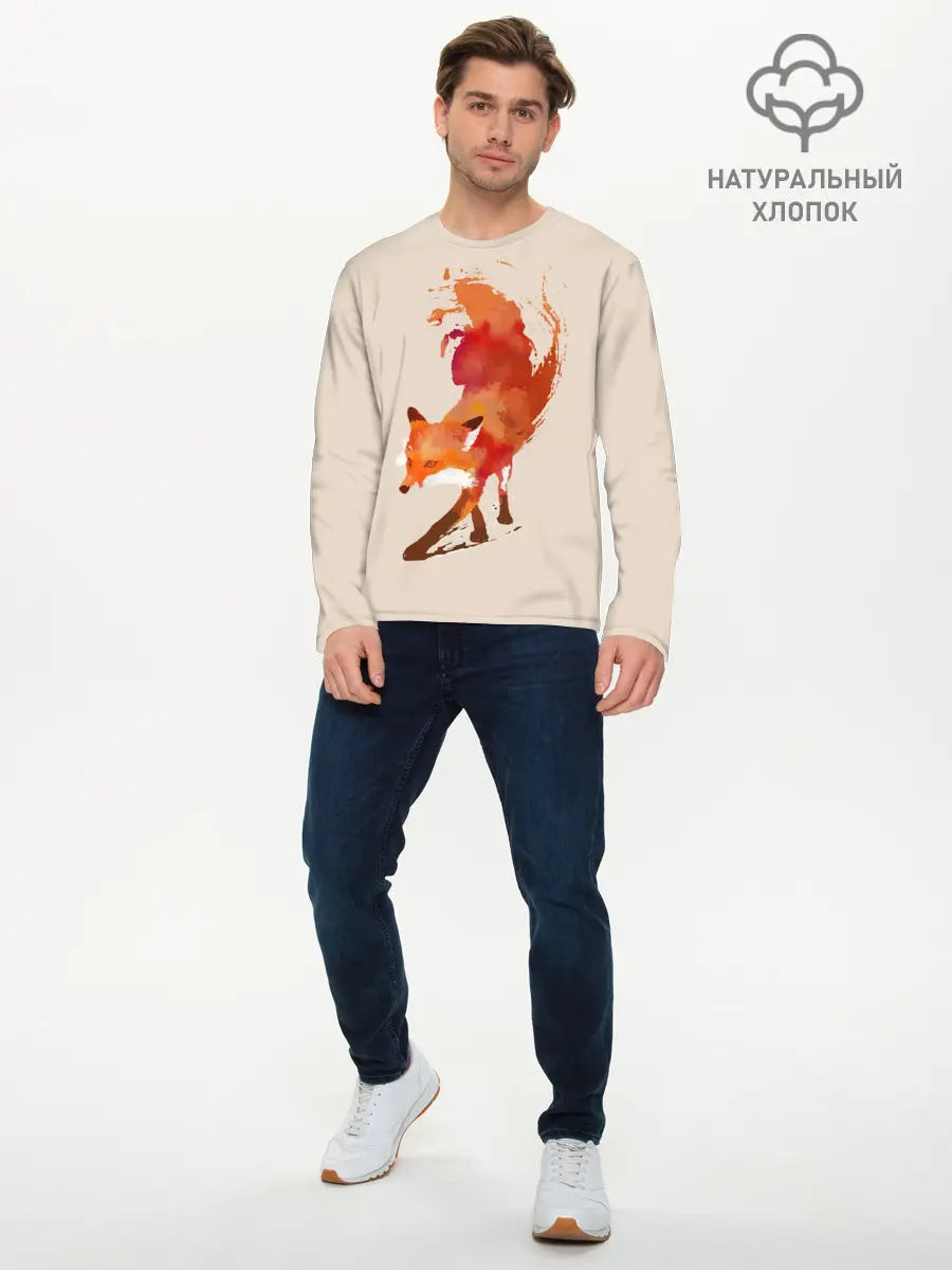 Мужской лонгслив базовый / Paint Fox (P007_P004ooo1630923, P004ooo1630923)