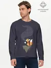 Мужской лонгслив базовый / Coffee Fox (P007_P004ooo1630891, P004ooo1630891)