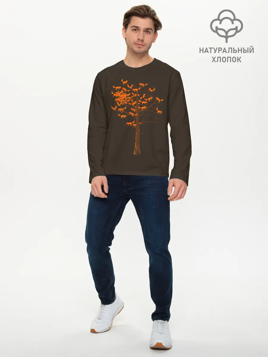 Мужской лонгслив базовый / Дерево Лисиц (P007_P004ooo1630901, P004ooo1630901)