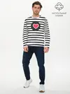 Мужской лонгслив базовый / Сердце в полоску (P007_P004ooo1632555, P004ooo1632555)