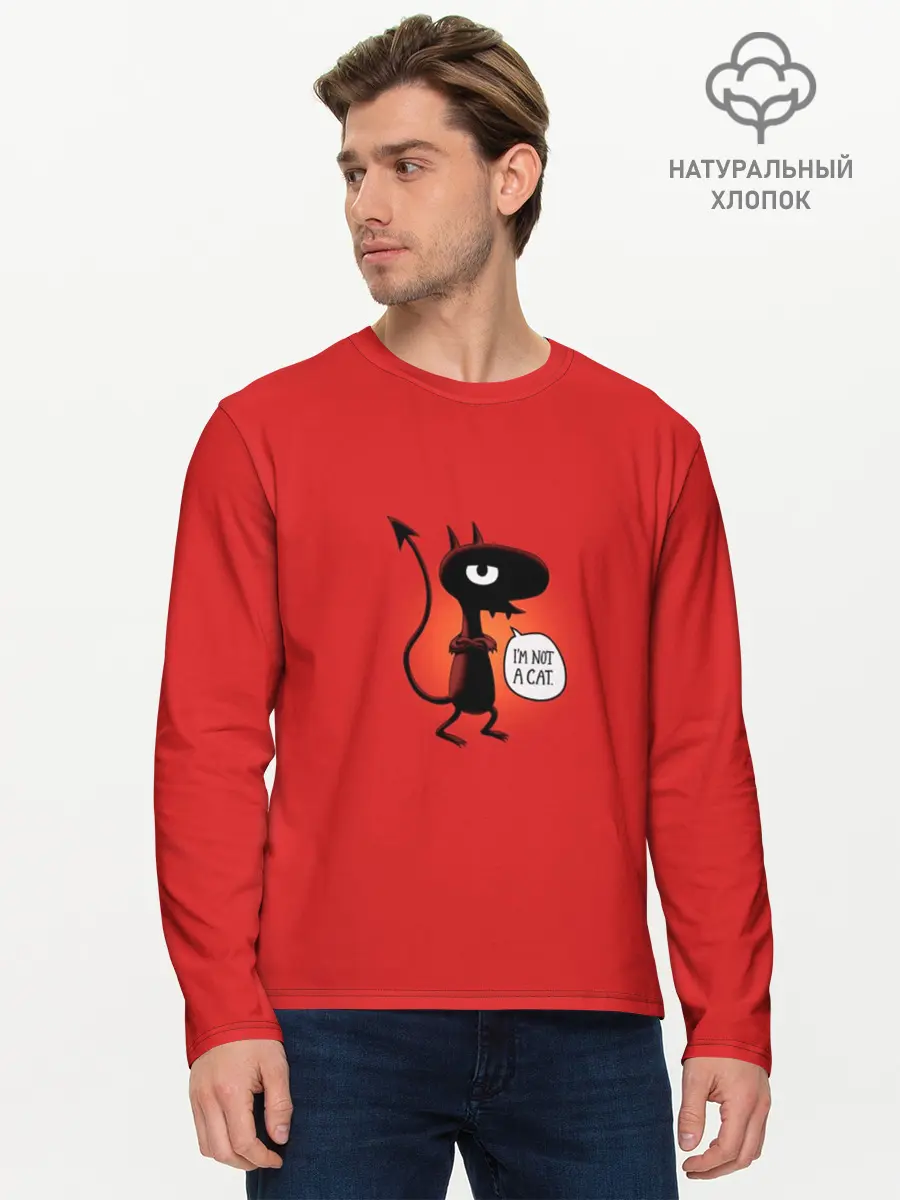 Мужской лонгслив базовый / Disenchantment. Im not a Cat (P007_P004ooo1631949, P004ooo1631949)