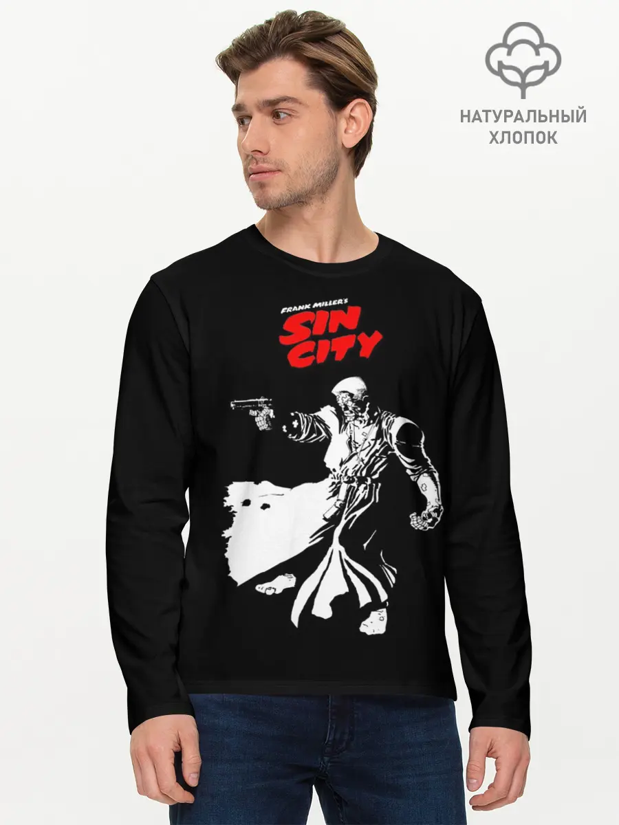 Мужской лонгслив базовый / Sin City - Marv (P007_P004ooo1638467, P004ooo1638467)