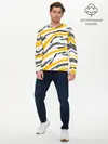 Мужской лонгслив базовый / Серый-желтый (P007_P004ooo1638711, P004ooo1638711)