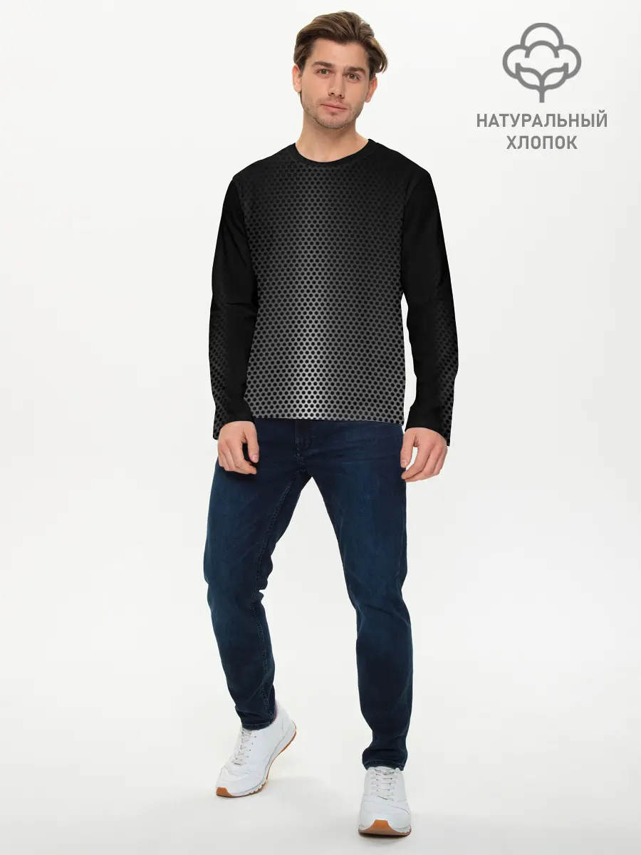 Мужской лонгслив базовый / Стальная ткань (P007_P004ooo1639043, P004ooo1639043)