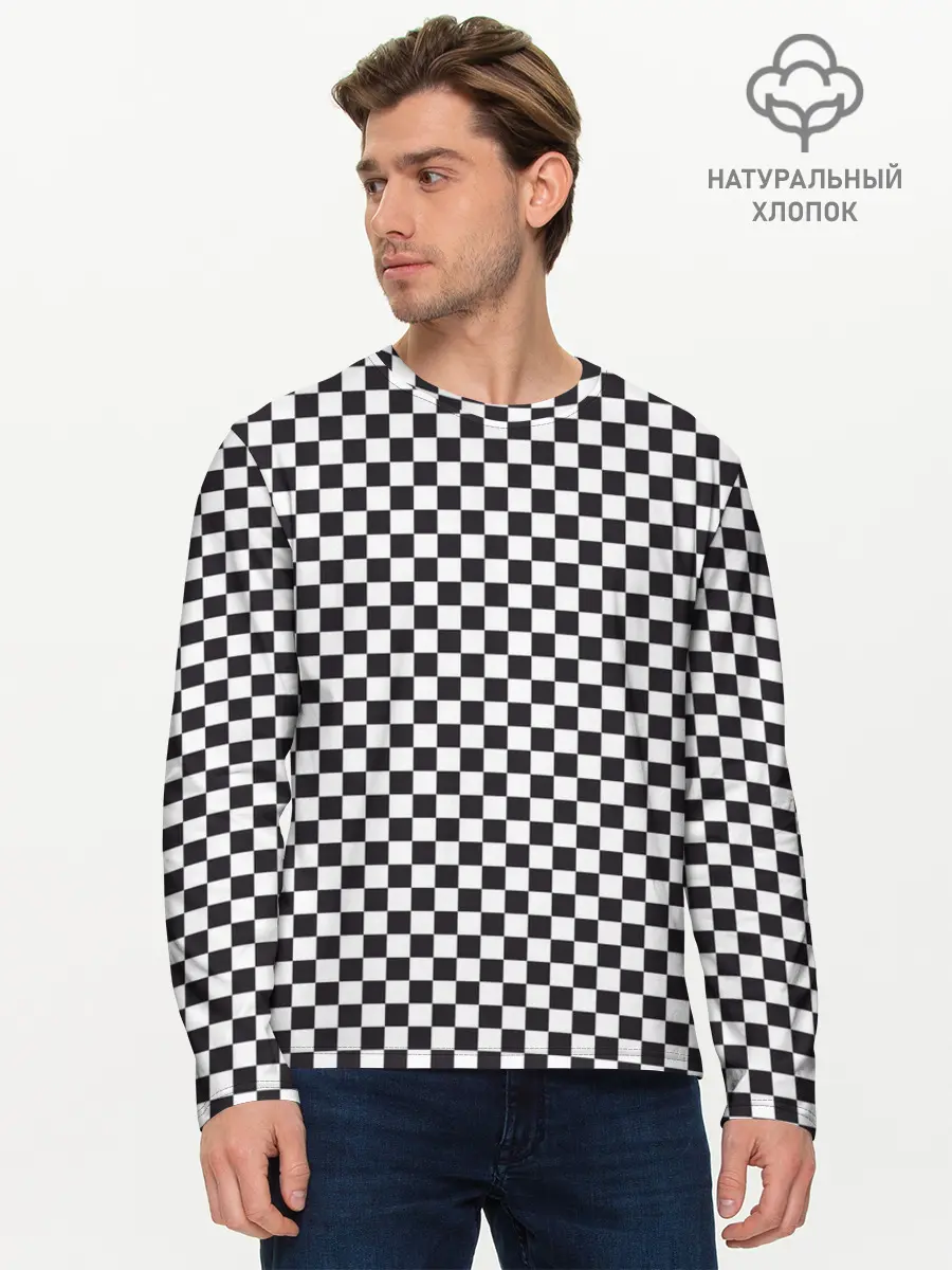 Мужской лонгслив базовый / Checkerboard (P007_P004ooo1639059, P004ooo1639059)