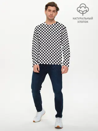 Мужской лонгслив базовый / Checkerboard