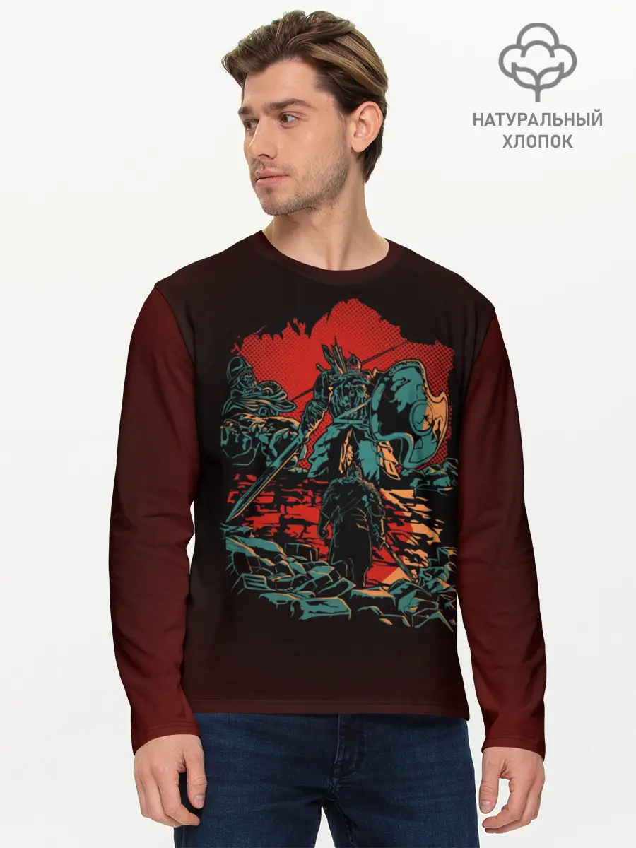 Мужской лонгслив базовый / Dark Souls (P007_P004ooo1638137, P004ooo1638137)