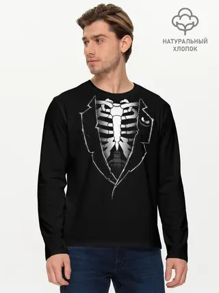 Мужской лонгслив базовый / Скелет