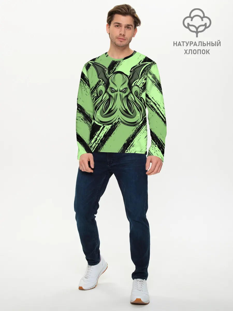 Мужской лонгслив базовый / Ктулху (P007_P004ooo1641379, P004ooo1641379)
