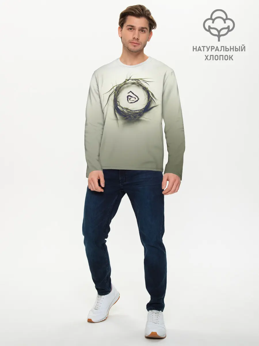Мужской лонгслив базовый / Настоящий Детектив Символ (P007_P004ooo1642253, P004ooo1642253)