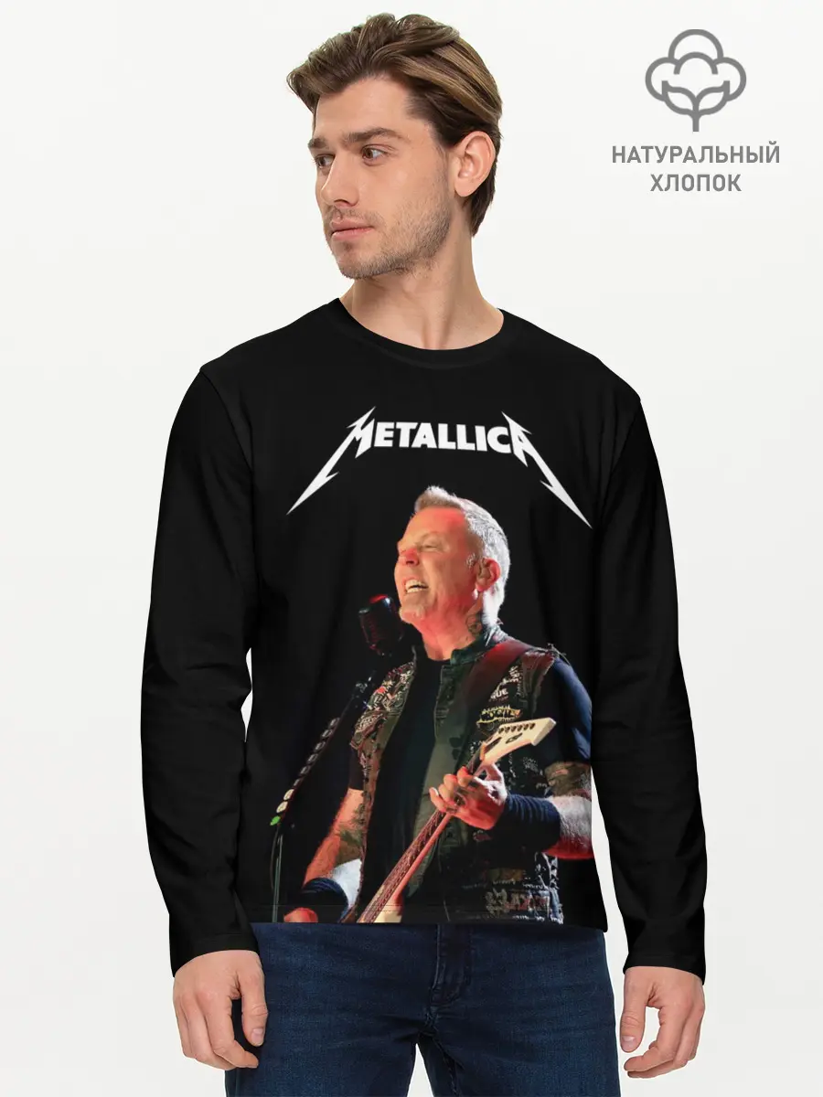 Мужской лонгслив базовый / Metallica (P007_P004ooo1642271, P004ooo1642271)