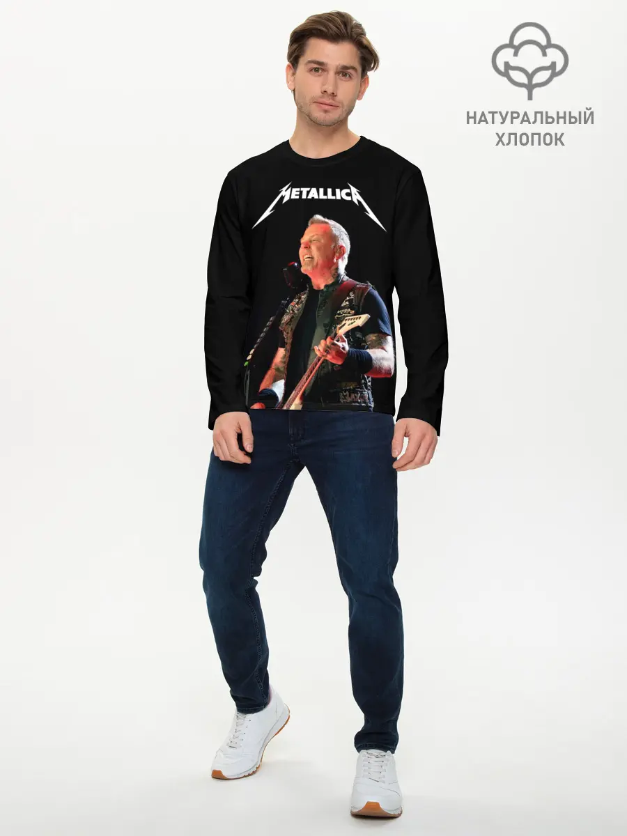 Мужской лонгслив базовый / Metallica (P007_P004ooo1642271, P004ooo1642271)