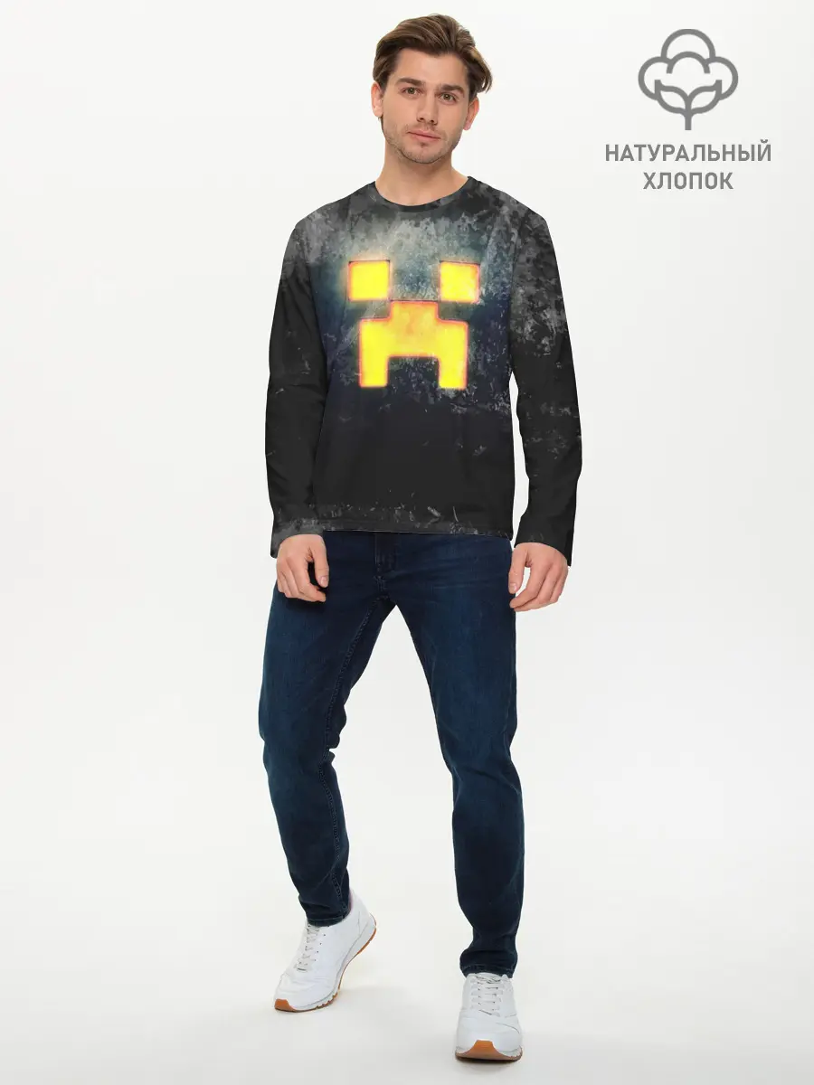 Мужской лонгслив базовый / BLACK Creeper (P007_P004ooo1642295, P004ooo1642295)