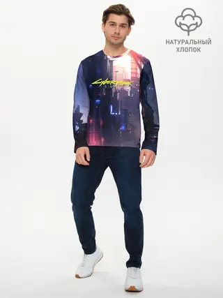 Мужской лонгслив базовый / Cyberpunk 2077 (P007_P004ooo1642795, P004ooo1642795)