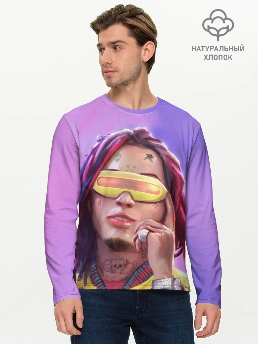 Мужской лонгслив базовый / Lil Pump (P007_P004ooo1643405, P004ooo1643405)