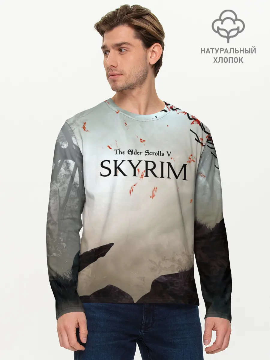 Мужской лонгслив базовый / The Elder Scrolls SKYRIM 5 (P007_P004ooo1644195, P004ooo1644195)