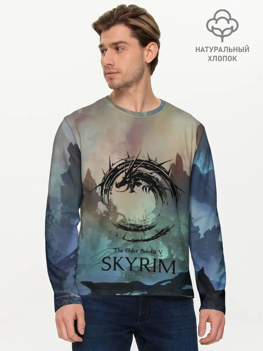 Мужской лонгслив базовый / The Elder Scrolls SKYRIM (P007_P004ooo1643659, P004ooo1643659)