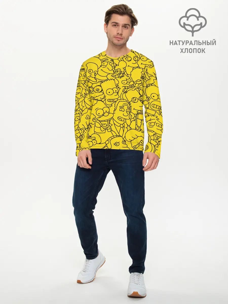 Мужской лонгслив базовый / Симпсоны (P007_P004ooo1643719, P004ooo1643719)
