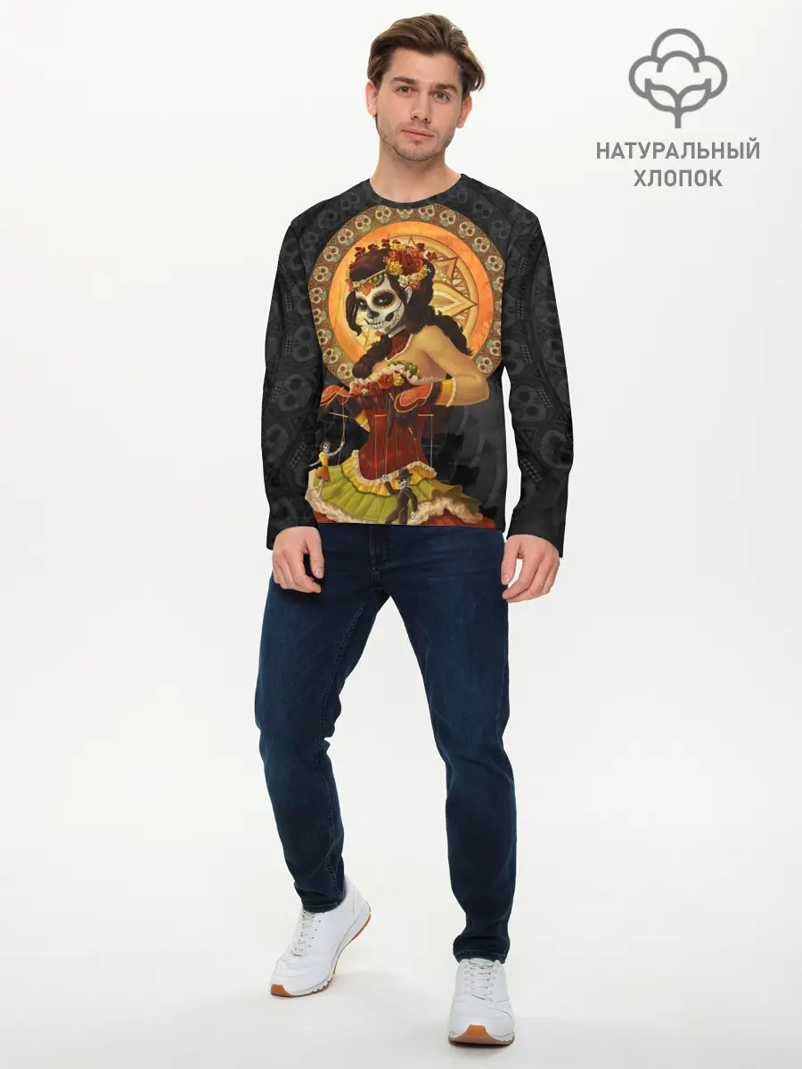 Мужской лонгслив базовый / День мёртвых, Мексика (P007_P004ooo1645527, P004ooo1645527)