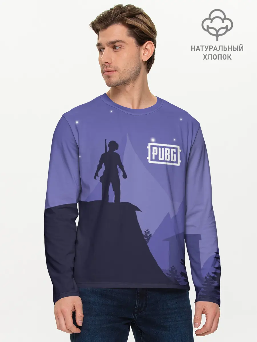 Мужской лонгслив базовый / Ночной PUBG (P007_P004ooo1646381, P004ooo1646381)