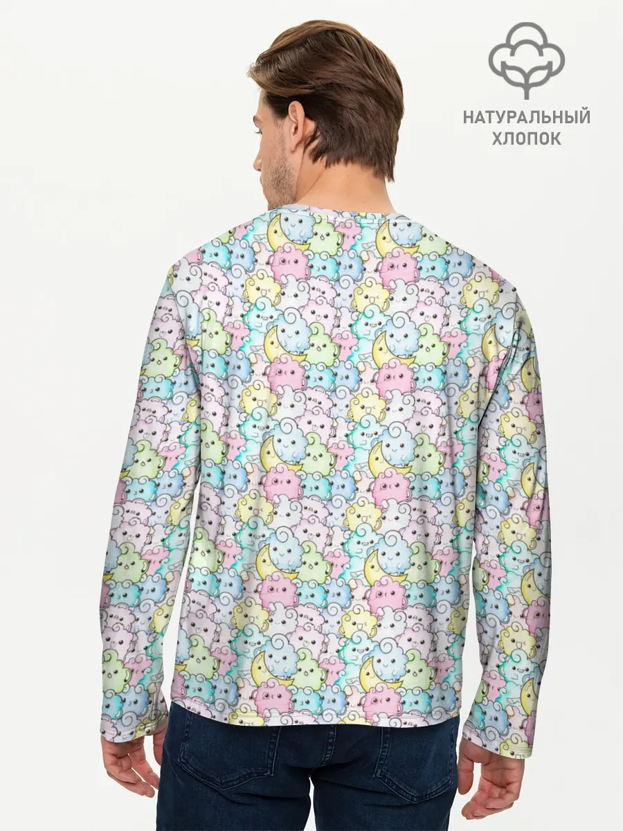 Мужской лонгслив базовый / Kawaii night (P007_P004ooo1646919, P004ooo1646919)