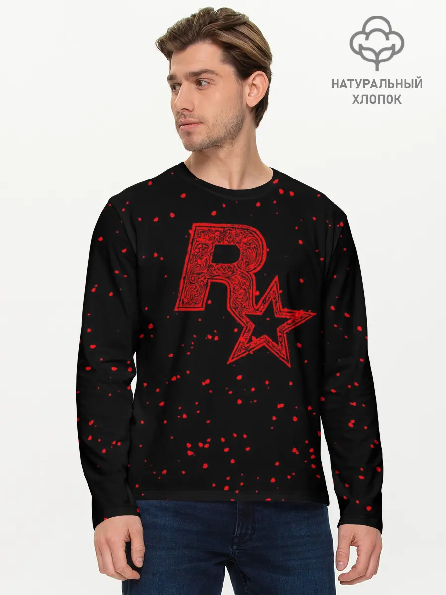 Мужской лонгслив базовый / Rockstar (P007_P004ooo1646217, P004ooo1646217)