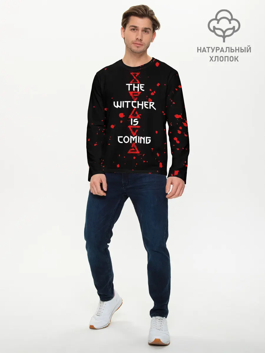 Мужской лонгслив базовый / The Witcher Is Coming (P007_P004ooo1647781, P004ooo1647781)