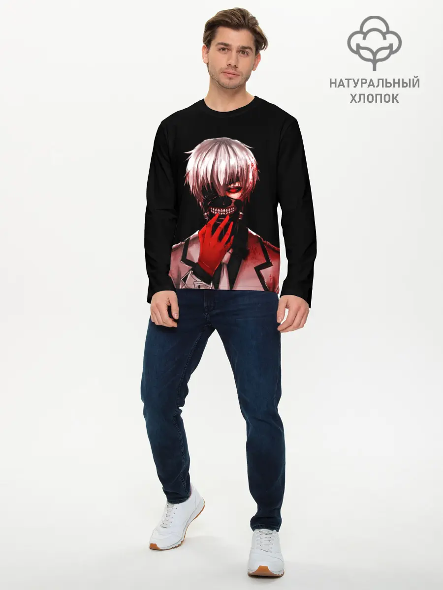 Мужской лонгслив базовый / Ken Kaneki в крови (P007_P004ooo1649101, P004ooo1649101)