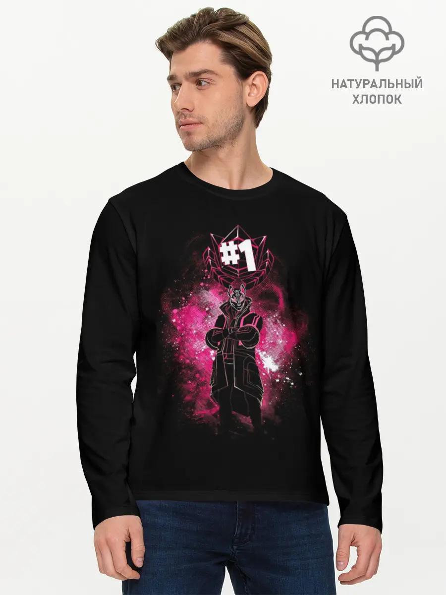 Мужской лонгслив базовый / Fortnite. Drift (P007_P004ooo1647275, P004ooo1647275)
