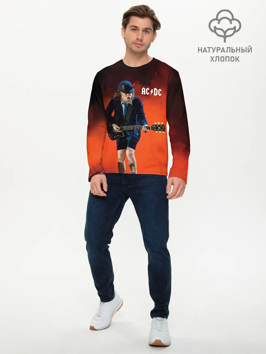 Мужской лонгслив базовый / AC/DC (P007_P004ooo1649537, P004ooo1649537)