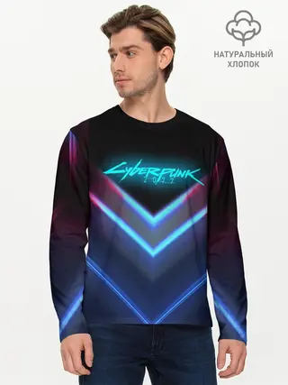 Мужской лонгслив базовый / CYBERPUNK 2077 NEON | НЕОН (P007_P004ooo1650377, P004ooo1650377)
