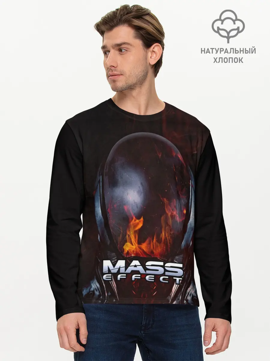 Мужской лонгслив базовый / MASS EFFECT (P007_P004ooo1652429, P004ooo1652429)