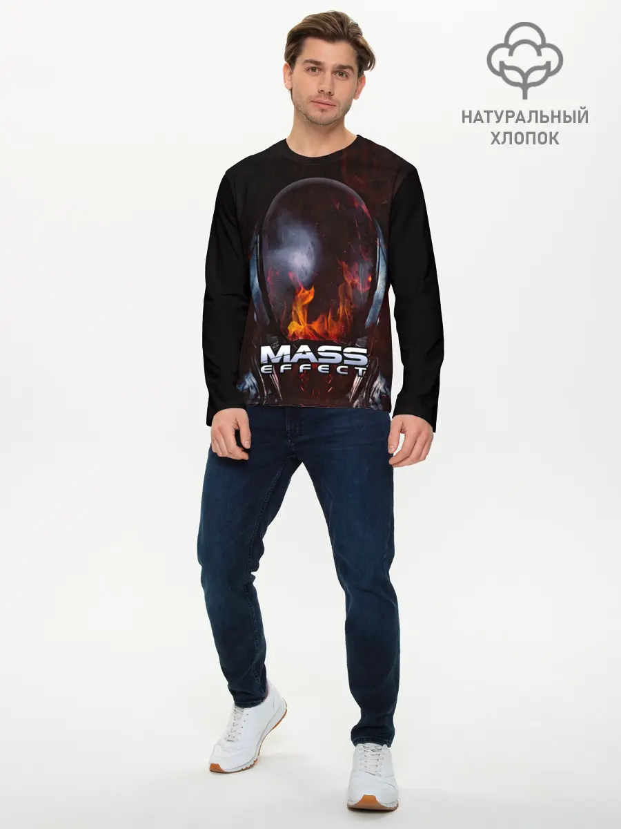 Мужской лонгслив базовый / MASS EFFECT (P007_P004ooo1652429, P004ooo1652429)