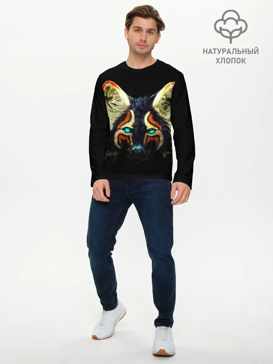 Мужской лонгслив базовый / Рыжий лис (P007_P004ooo1653711, P004ooo1653711)