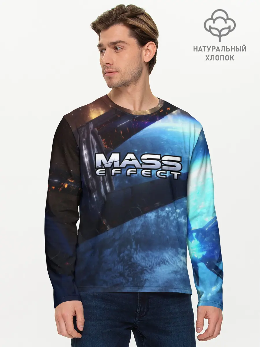 Мужской лонгслив базовый / MASS EFFECT (P007_P004ooo1655281, P004ooo1655281)