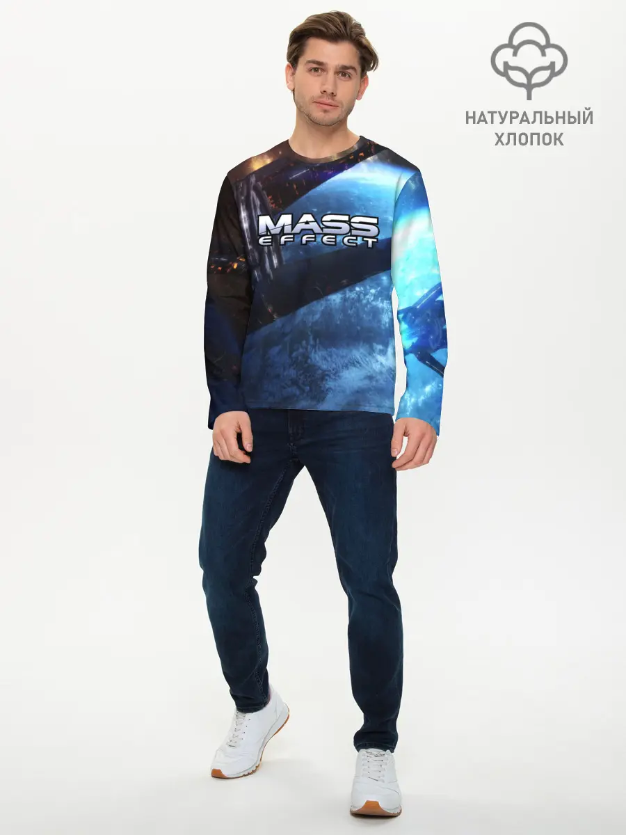 Мужской лонгслив базовый / MASS EFFECT (P007_P004ooo1655281, P004ooo1655281)