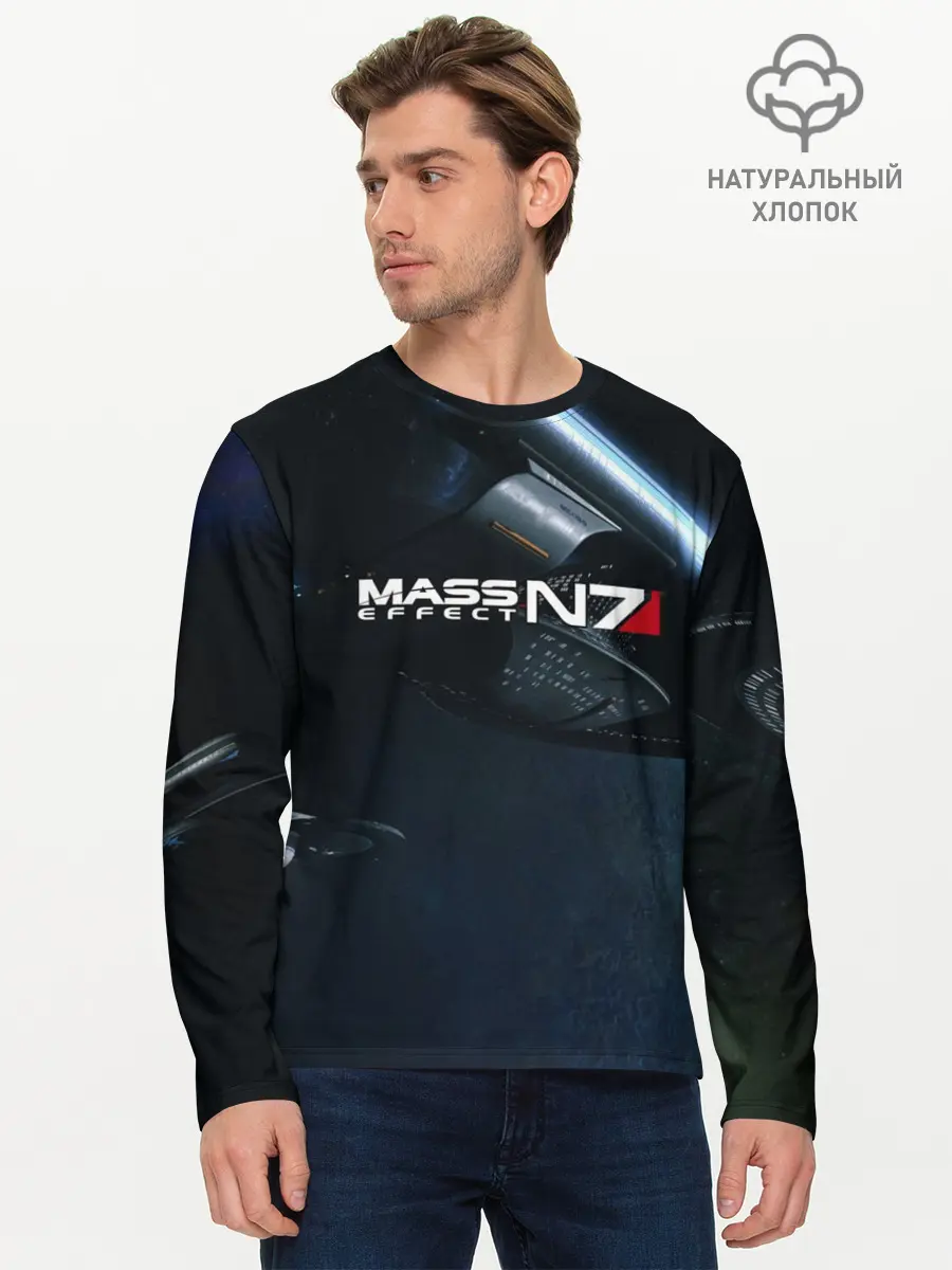 Мужской лонгслив базовый / MASS EFFECT N7 (P007_P004ooo1655783, P004ooo1655783)