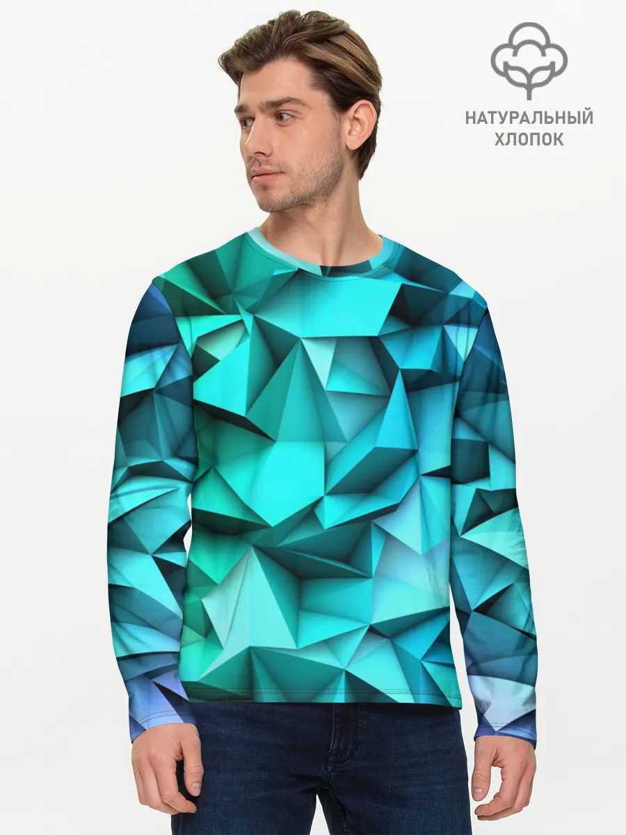 Мужской лонгслив базовый / abstraction geometry (P007_P004ooo1657165, P004ooo1657165)