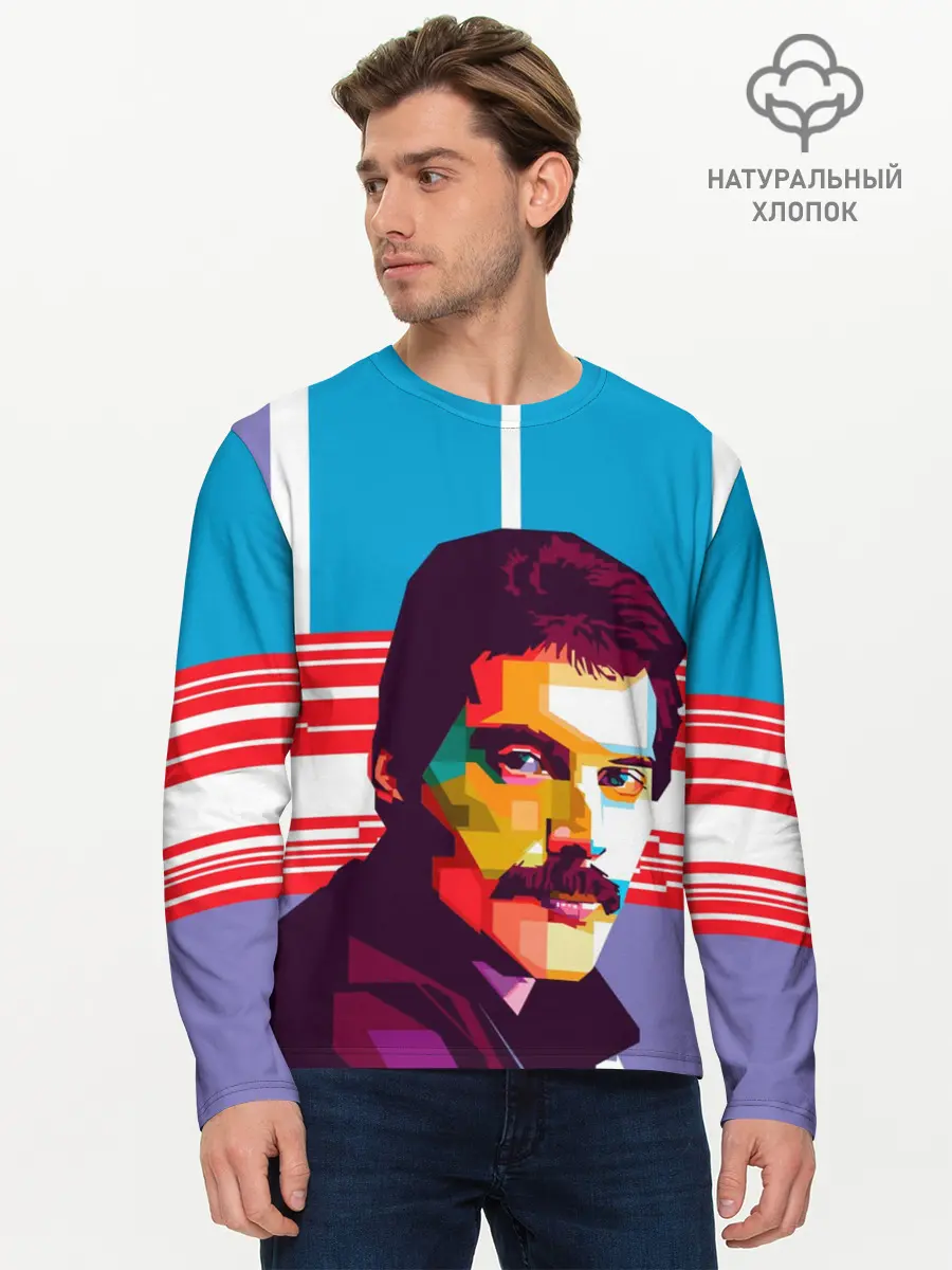 Мужской лонгслив базовый / Фредди Меркьюри (P007_P004ooo1657545, P004ooo1657545)