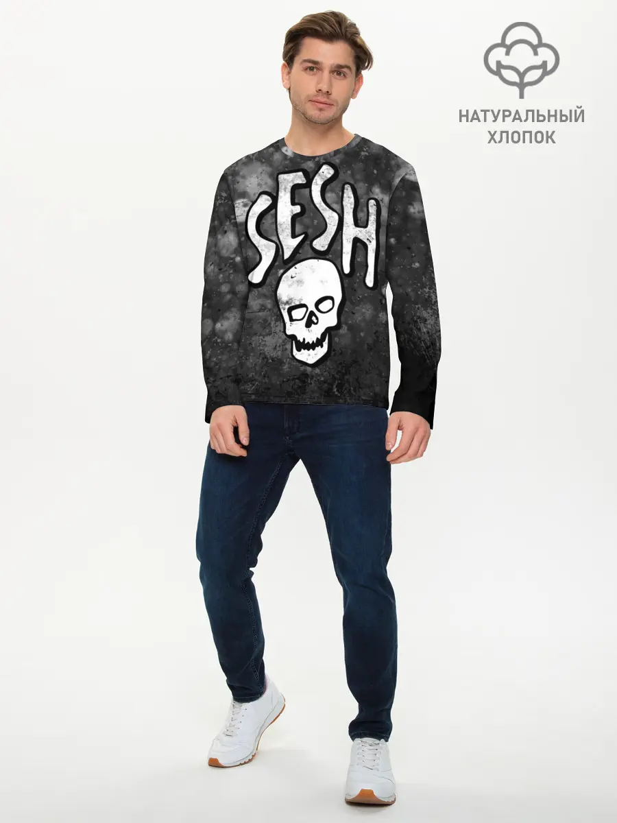 Мужской лонгслив базовый / SESH Team (P007_P004ooo1659127, P004ooo1659127)