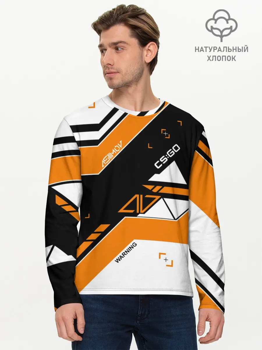 Мужской лонгслив базовый / CS:GO - Asiimov Inverted (P007_P004ooo1660369, P004ooo1660369)