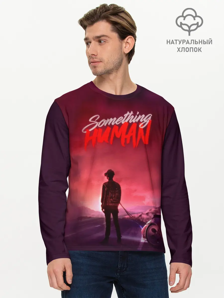 Мужской лонгслив базовый / Something human (P007_P004ooo1657957, P004ooo1657957)