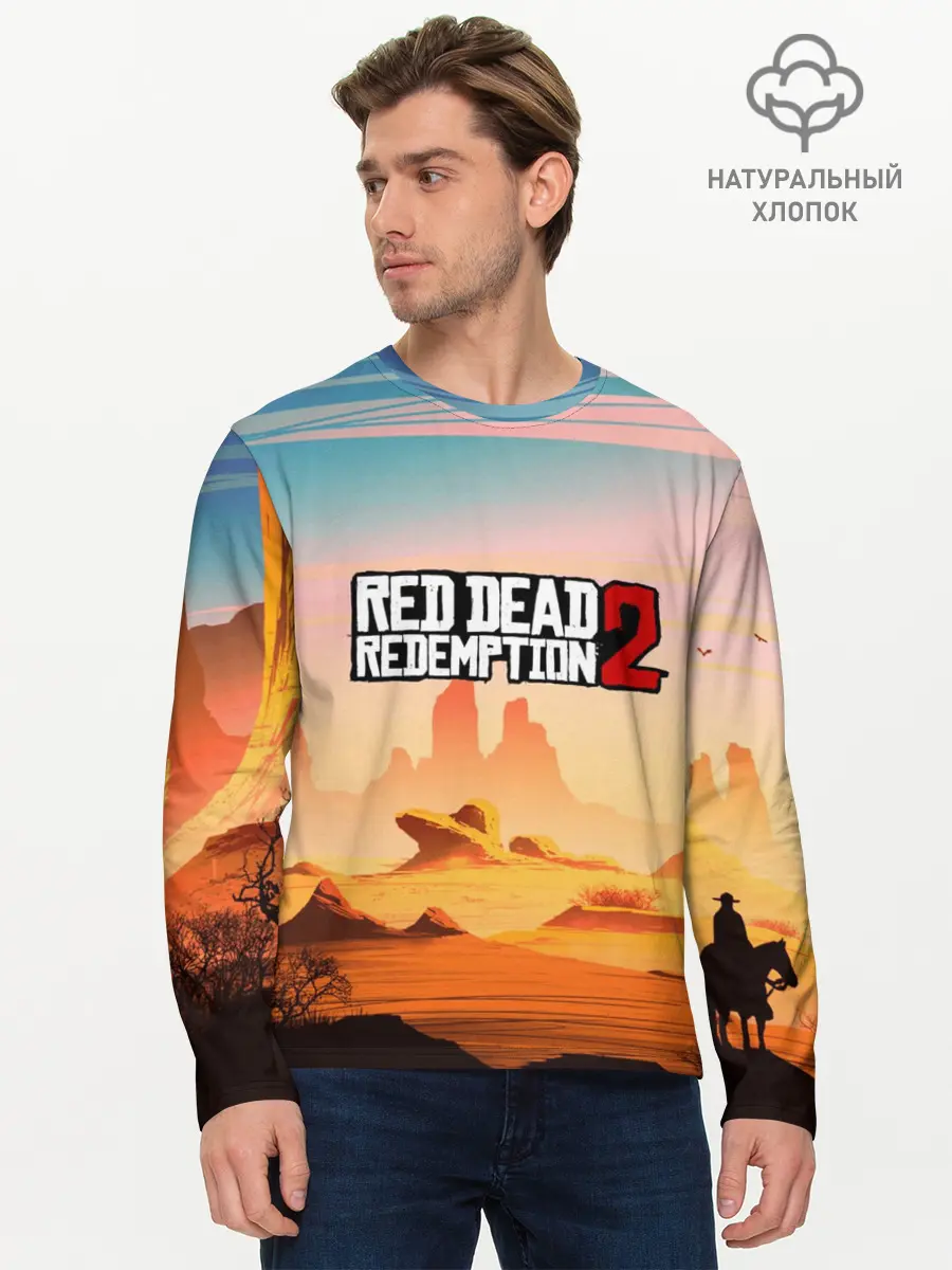 Мужской лонгслив базовый / Red Dead Redemption (P007_P004ooo1663019, P004ooo1663019)